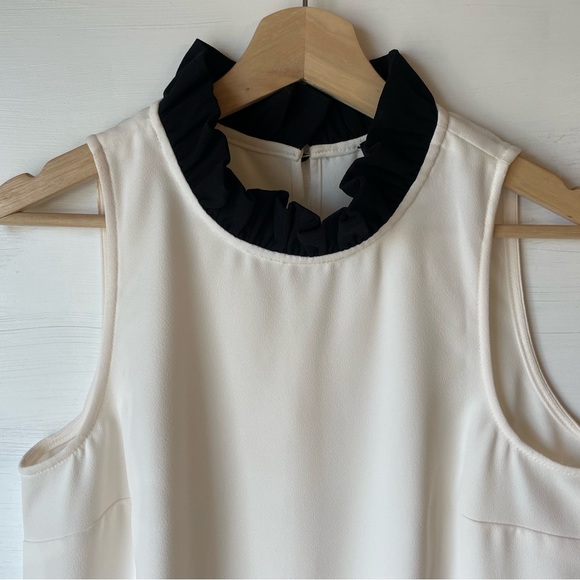 J. Crew Ruffle Neck Sleeveless Top in 365 Crepe Size: Small - Picture 4 of 6